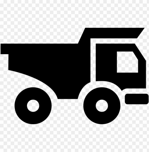 truck for materials transport - construction truck icon Isolated Character in Clear Transparent PNG