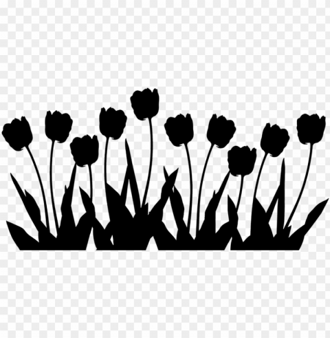 tulip silhouette - tulips silhouette Transparent PNG Isolated Object