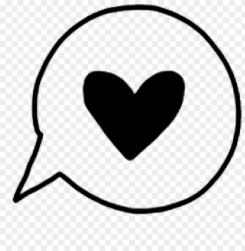 tumblr heart transparent - black and white tumblr transparent stickers Clear Background PNG Isolated Graphic