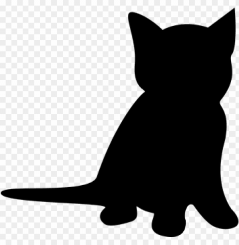 tuxedo cat clipart cat silhouette - kitten silhouette clip art Transparent PNG Isolated Graphic Design