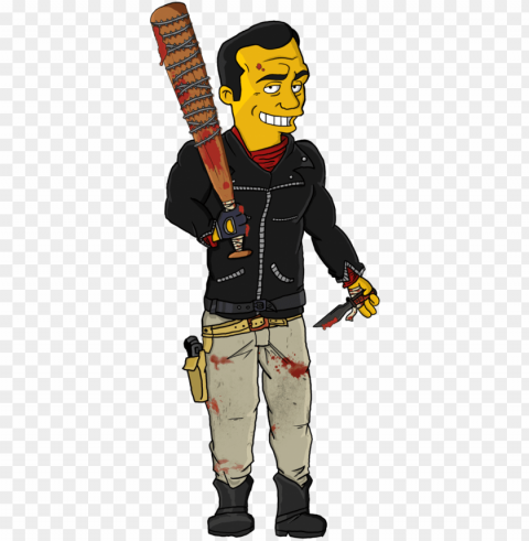 twd comics negan and lucille simpsons style by thewalkerprieton - walking dead negan simpsons PNG images with alpha transparency wide selection