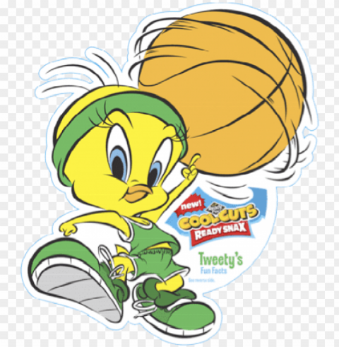 tweety bird playing basketball Isolated Item on Transparent PNG Format
