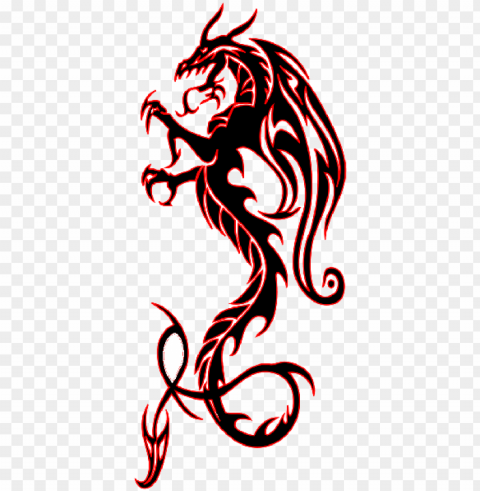 twin dragon tribal tattoo designs - dragon tattoo design PNG photo