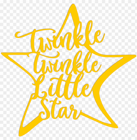 twinkle twinkle little star metal art - calligraphy Transparent PNG Isolated Object Design