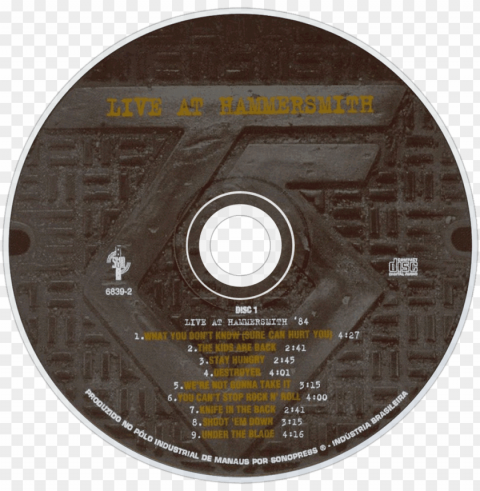 twisted sister live at hammersmith cd disc image - cd PNG graphics with alpha transparency broad collection