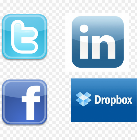 twiter linkedin and icon - logo facebook y linkedi Isolated Item with Transparent Background PNG