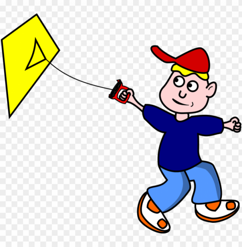 two boy friends- cartoon flying a kite Transparent background PNG images complete pack