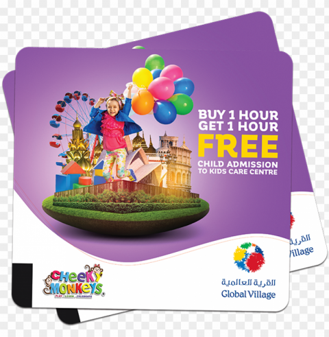 two cheeky monkeys voucher buy 1 hour get 1 hour free - global village Transparent Cutout PNG Isolated Element