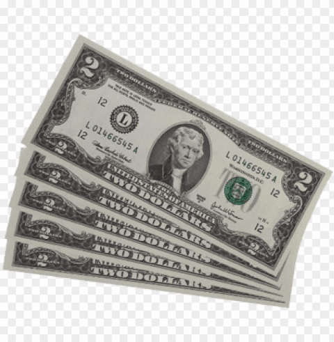 two dollar bills - 5 2 dollar bills Isolated Element in HighQuality PNG