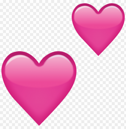 two pink emoji hearts Alpha channel transparent PNG