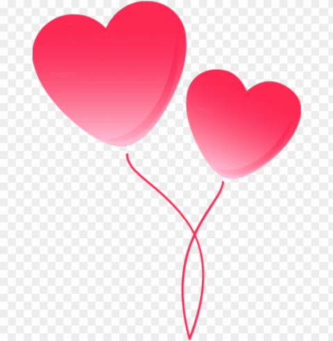 two pink heart balloons - pink heart balloon Isolated Subject on HighResolution Transparent PNG