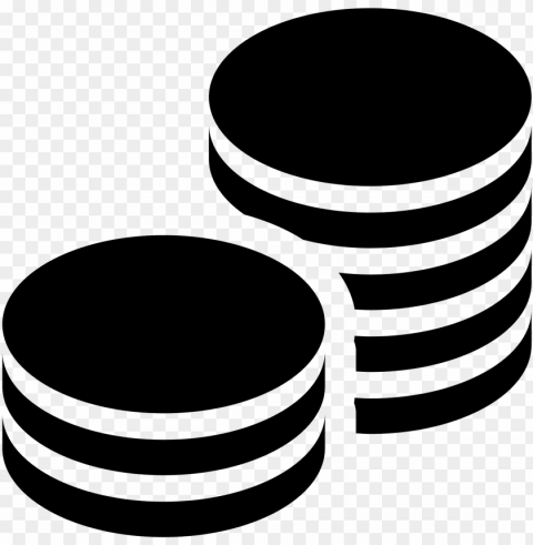 Two Stacks Of Objects That Could Be Coins - Coin Icon Isolated Element With Clear Background PNG