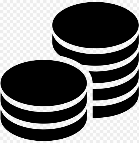 two stacks of objects that could be coins - coin icon white Transparent Background PNG Isolated Design