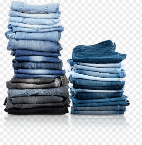 ty clothing exchange two stacks of folded jeans various - folded blue jeans Transparent PNG Isolated Illustrative Element