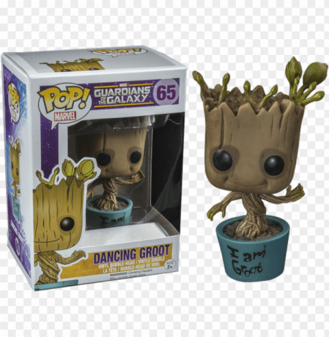 uardians of the galaxy dancing groot i am groot pop - funko pop groot 65 Isolated Artwork on HighQuality Transparent PNG