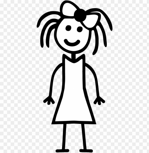 uck drawing transparent - stick figure girl transparent PNG for educational use