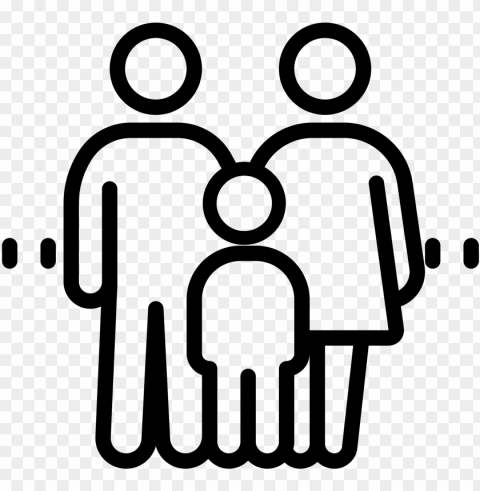 uclear family child computer icons divorce - family line ico Transparent PNG image