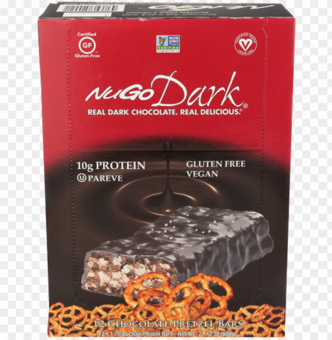 ugo nugo bar dark chocolate pretzel box 12 - nugo nutrition - dark chocolate bar chocolate coconut PNG for blog use
