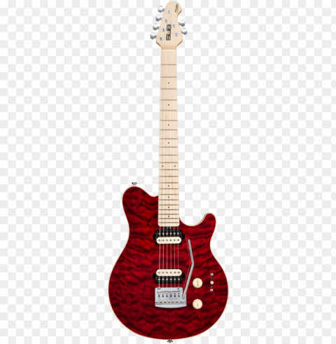 uitar electric guitar beginner guitar guitar for - music man axis red guitar Isolated Element with Transparent PNG Background