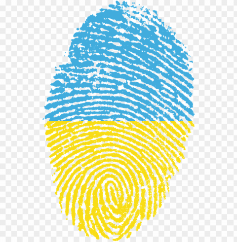 ukraine flag fingerprint Transparent Background Isolation in PNG Format