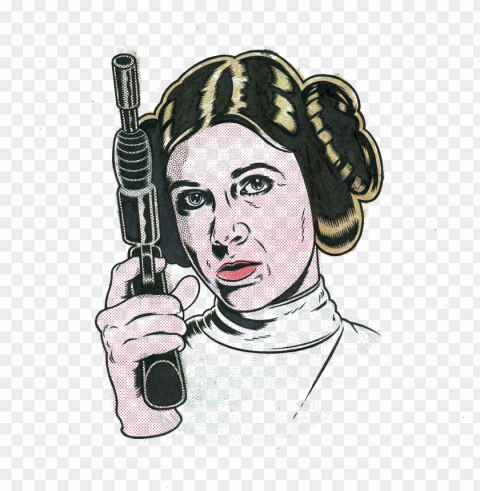 ulp celebrities by ink bad company on behance - leia organa Transparent Background Isolated PNG Figure