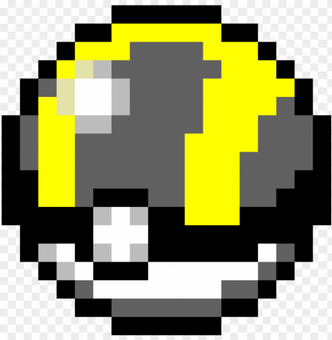 ultra ball - pokeball pixel Isolated Object on Transparent Background in PNG
