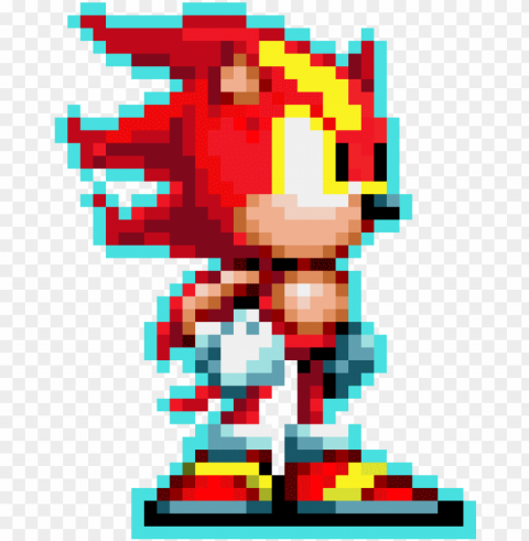 ultra instinct flame the hedgehog - sonic mania sprite PNG Isolated Object with Clarity