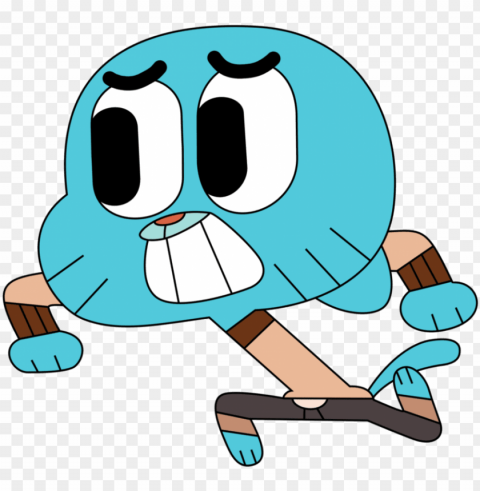 umball running by - gumball watterson runni Transparent Background Isolated PNG Figure