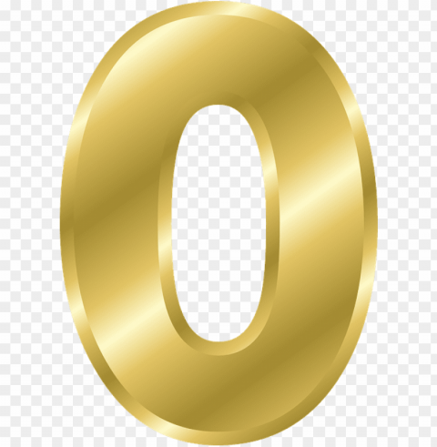 umber - gold number 0 Transparent Background PNG Isolated Graphic