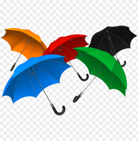 umbrellas - five umbrellas clipart Transparent Background PNG Isolated Item