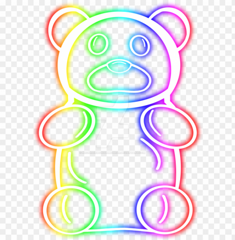 ummy bear clipart rainbow - neon rainbow gummy bear PNG Image with Clear Isolated Object