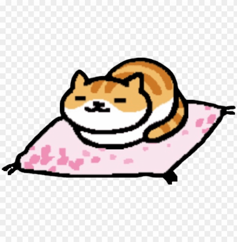 umpkin on the sakura pillow - transparent neko atsume cats PNG with no registration needed