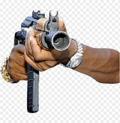 un in hand psd - hand with gun ClearCut Background PNG Isolated Item