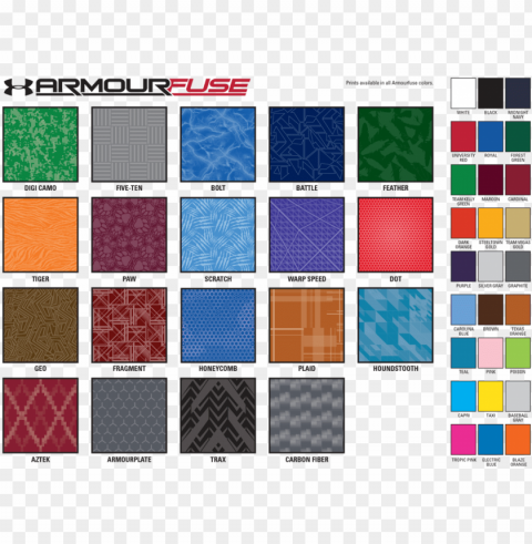 under armour armourfuse custom sublimation color chart - under armour patterns PNG images without BG