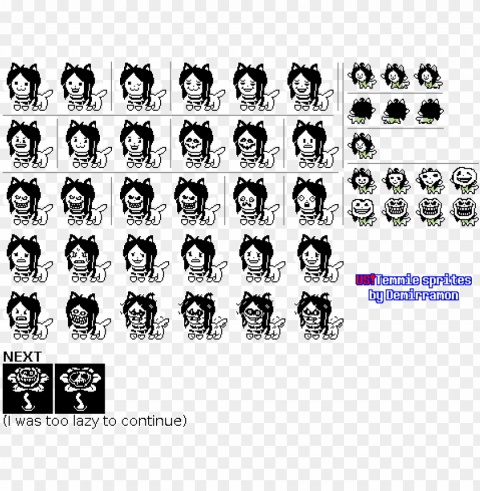 underswap temmie sprite sheet - sprite Isolated PNG Item in HighResolution