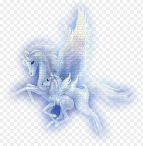 unicorn pegasus mother baby - baby pegasus and unicorns Transparent Background PNG Isolated Character