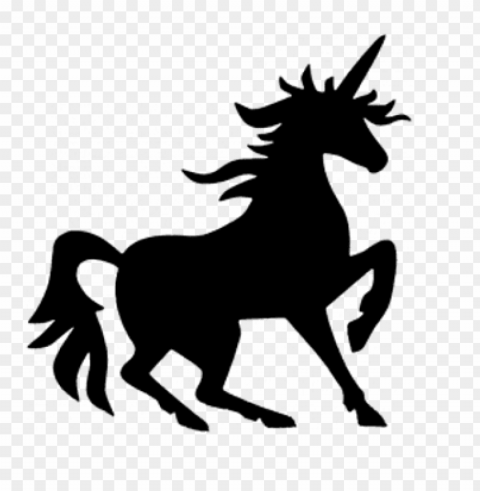 unicorn silhouette - clipart of unicorn silhouettes Isolated Item on Transparent PNG