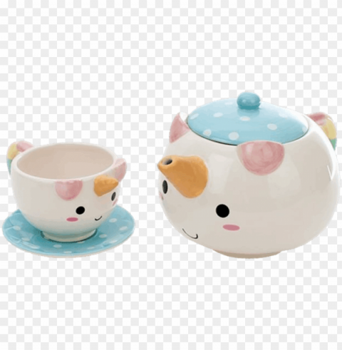 unicorn tea set PNG for personal use