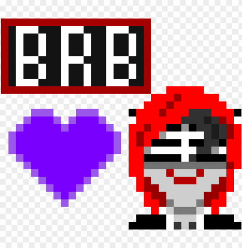 Unicornjubs Brb - Heartless Pixel Art Transparent PNG Isolated Object