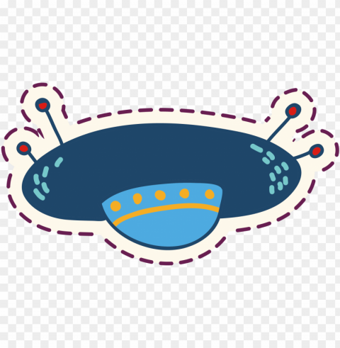 unidentified flying object flying saucer Isolated Illustration on Transparent PNG