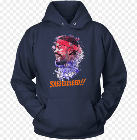 unisex hoodie navy s rasheed wallace watercolor - blood sweat tears - i'm a coal miner PNG transparent graphics for projects