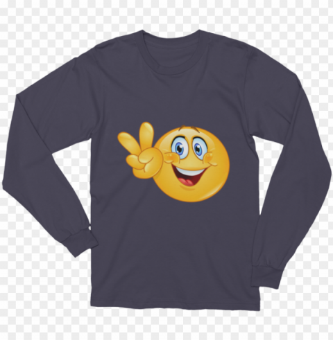 unisex v sign emoji long sleeve t-shirt Transparent image