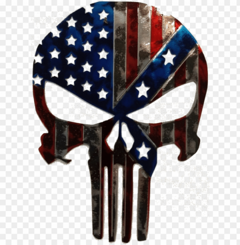 unisher americanconfederate flag - punisher skull PNG for use