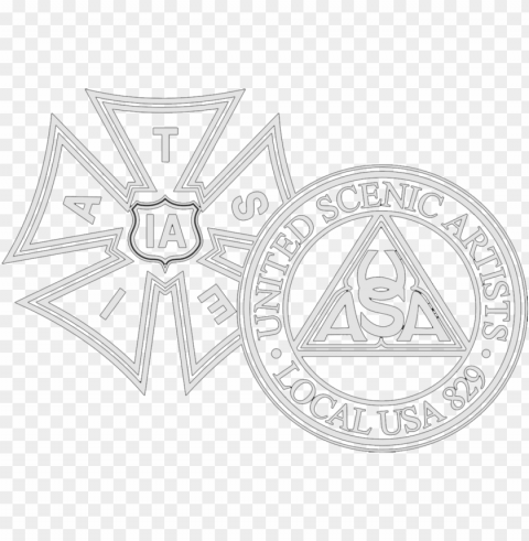 united scenic artists and iatse local Isolated Character on Transparent Background PNG