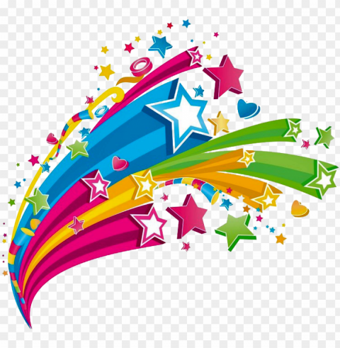 universidad popular de higuera de vargas carnaval - colorful stars Isolated Item with Clear Background PNG