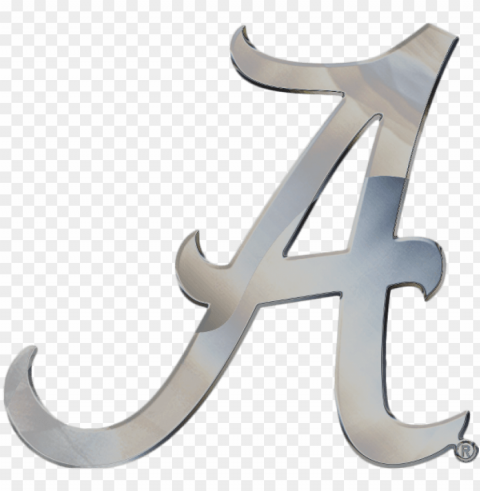 university of alabama crimson tide chrome metal auto - crescent Clear background PNGs