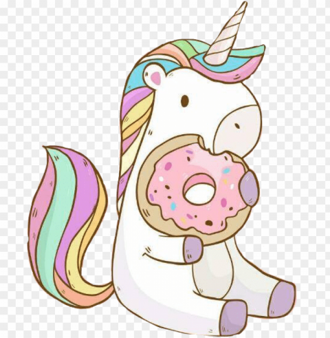 unrn donut kawaii rainbowfreetoedit - unrnio con una dona ClearCut Background Isolated PNG Graphic Element