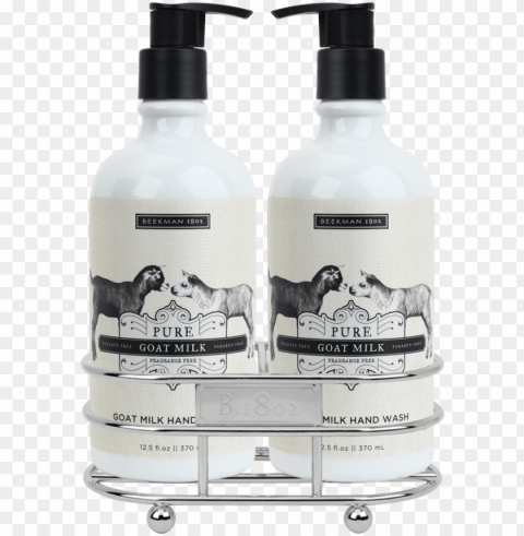 ure goat milk hand care duo caddy set bk-beekman - beekman 1802 pure goat milk hand wash PNG transparency