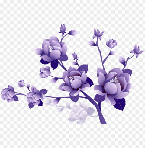 urple flowers transparent ClearCut Background PNG Isolated Element