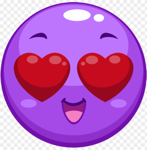 urple heart eyes emoji PNG with Isolated Object and Transparency